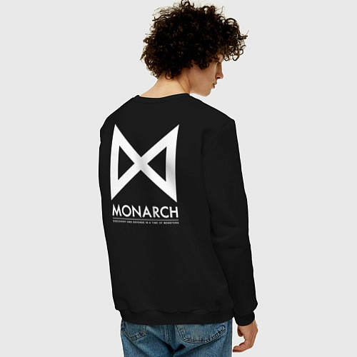 Мужской свитшот Монарх - Годзилла / Черный – фото 4
