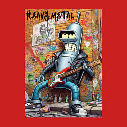 Свитшот хлопковый мужской Гитарист Бендер - тяжёлый рок, цвет: красный — фото 2