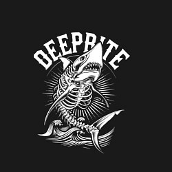 Свитшот хлопковый мужской Рыбий скелет акулы, цвет: черный — фото 2