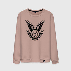 Свитшот хлопковый мужской Крылатый мяч гандбол, цвет: пыльно-розовый