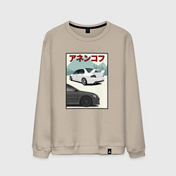 Свитшот хлопковый мужской Lancer Evolution IX Турбо Легенда JDM, цвет: миндальный