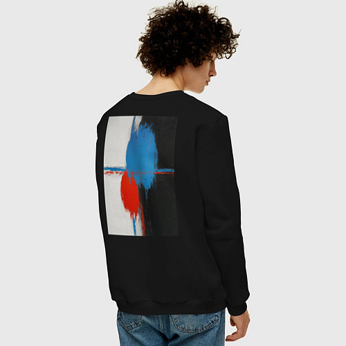 Мужской свитшот Картина маслом абстракция / Черный – фото 4