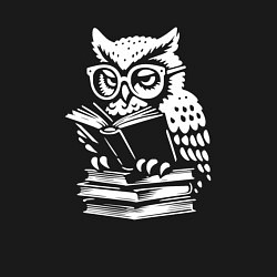 Свитшот хлопковый мужской Сова читает книжку, цвет: черный — фото 2