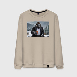 Мужской свитшот Горилла в костюме: зимний релакс