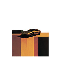 Свитшот хлопковый мужской Ретрофутуризм спорткар поп-арт 1970-е, цвет: белый — фото 2