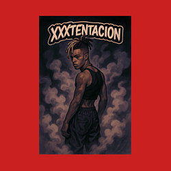 Свитшот хлопковый мужской XXXTentacion в дыму, цвет: красный — фото 2