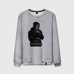 Свитшот хлопковый мужской XXXTentacion грустный, цвет: меланж