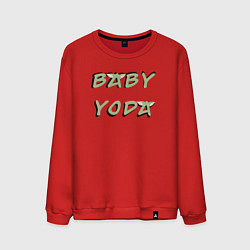 Свитшот хлопковый мужской Baby Yoda, цвет: красный
