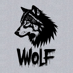 Свитшот хлопковый мужской Волк в стиле граффити, цвет: меланж — фото 2