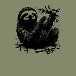 Свитшот хлопковый мужской Ленивец с веткой, цвет: авокадо — фото 2