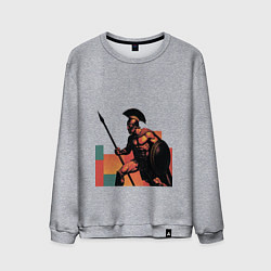 Свитшот хлопковый мужской Спартанец поп-арт, цвет: меланж