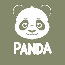 Свитшот хлопковый мужской Панда с улыбкой, цвет: авокадо — фото 2