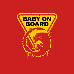 Свитшот хлопковый мужской Чужой на борту - предупреждающий знак, цвет: красный — фото 2