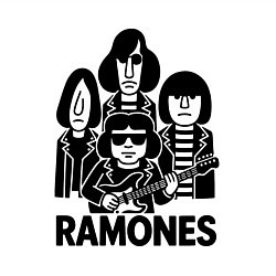 Свитшот хлопковый мужской Ramones силуэты, цвет: белый — фото 2