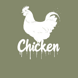 Свитшот хлопковый мужской Курица в стиле белое граффити, цвет: авокадо — фото 2