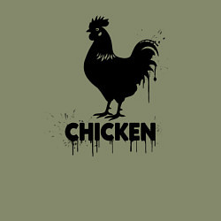 Свитшот хлопковый мужской Курица в стиле черное граффити, цвет: авокадо — фото 2