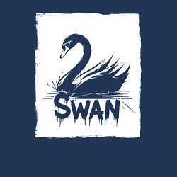 Свитшот хлопковый мужской Лебедь в белом штрихе, цвет: тёмно-синий — фото 2