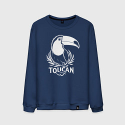 Свитшот хлопковый мужской Тукан в лавровом венке, цвет: тёмно-синий