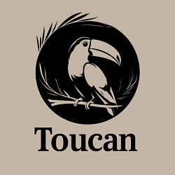 Свитшот хлопковый мужской Тукан в круге, цвет: миндальный — фото 2