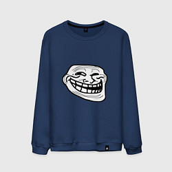 Свитшот хлопковый мужской Тролфейс хит 2025, цвет: тёмно-синий