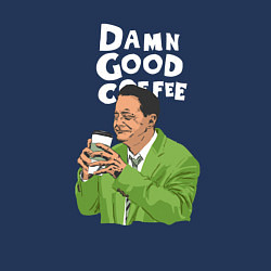 Свитшот хлопковый мужской Damn good coffee, цвет: тёмно-синий — фото 2