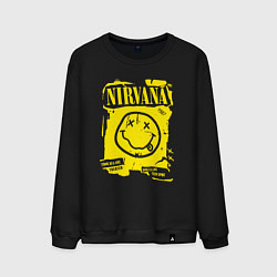 Свитшот хлопковый мужской Nirvana 1987, цвет: черный