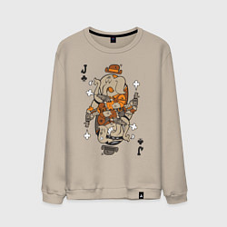Свитшот хлопковый мужской Слон джокер, цвет: миндальный