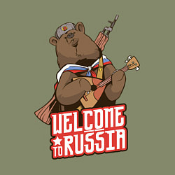 Свитшот хлопковый мужской Добро пожаловать в Россию, цвет: авокадо — фото 2