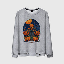 Свитшот хлопковый мужской Хэллоуин, цвет: меланж