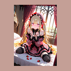 Свитшот хлопковый мужской Смущенная лоли с клубникой, цвет: пыльно-розовый — фото 2