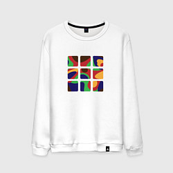 Свитшот хлопковый мужской Autumn Cube, цвет: белый