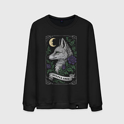 Мужской свитшот Серая лиса под луной