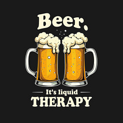 Свитшот хлопковый мужской Beer its liquid therapy, цвет: черный — фото 2