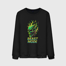 Свитшот хлопковый мужской Режим зверя, цвет: черный