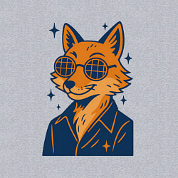 Свитшот хлопковый мужской Лиса в очках, цвет: меланж — фото 2