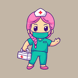 Свитшот хлопковый мужской Милая медсестричка, цвет: миндальный — фото 2