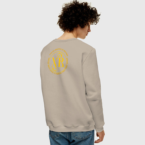 Мужской свитшот Христос воскресе желтый узор / Миндальный – фото 4