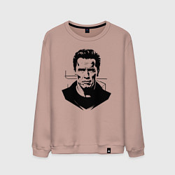 Свитшот хлопковый мужской Арнольд Шварценеггер в стиле стрит-арт, цвет: пыльно-розовый