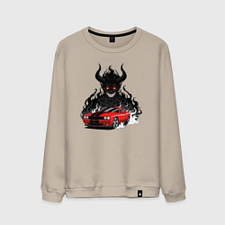 Свитшот хлопковый мужской Dodge - Demon SRT, цвет: миндальный