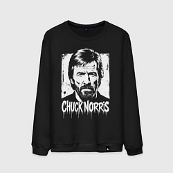 Свитшот хлопковый мужской Чак Норрис в стиле стрит-арт, цвет: черный