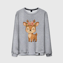 Мужской свитшот Милый олененок с венком