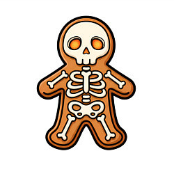 Свитшот хлопковый мужской Скелет печеньки, цвет: белый — фото 2