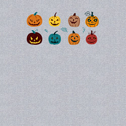 Свитшот хлопковый мужской Разноцветные тыквы Джека на Хэллоуин, цвет: меланж — фото 2