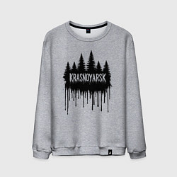 Мужской свитшот Красноярск лес в каплях краски