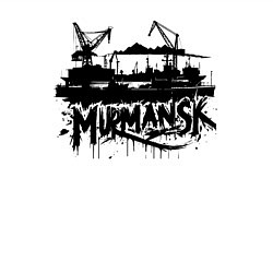 Свитшот хлопковый мужской Мурманск порт с кранами, цвет: белый — фото 2