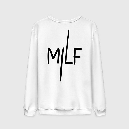 Мужской свитшот Milf - мемная фраза из сериала / Белый – фото 2