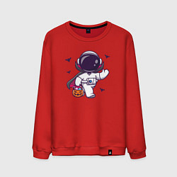 Свитшот хлопковый мужской Космонавт с конфетками, цвет: красный