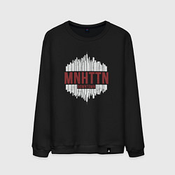 Свитшот хлопковый мужской Manhattan downtown, цвет: черный