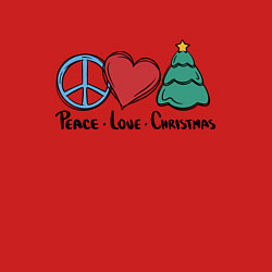 Свитшот хлопковый мужской Мир, любовь, Рождество, цвет: красный — фото 2