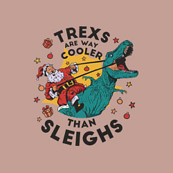 Свитшот хлопковый мужской Санта на динозавре, цвет: пыльно-розовый — фото 2